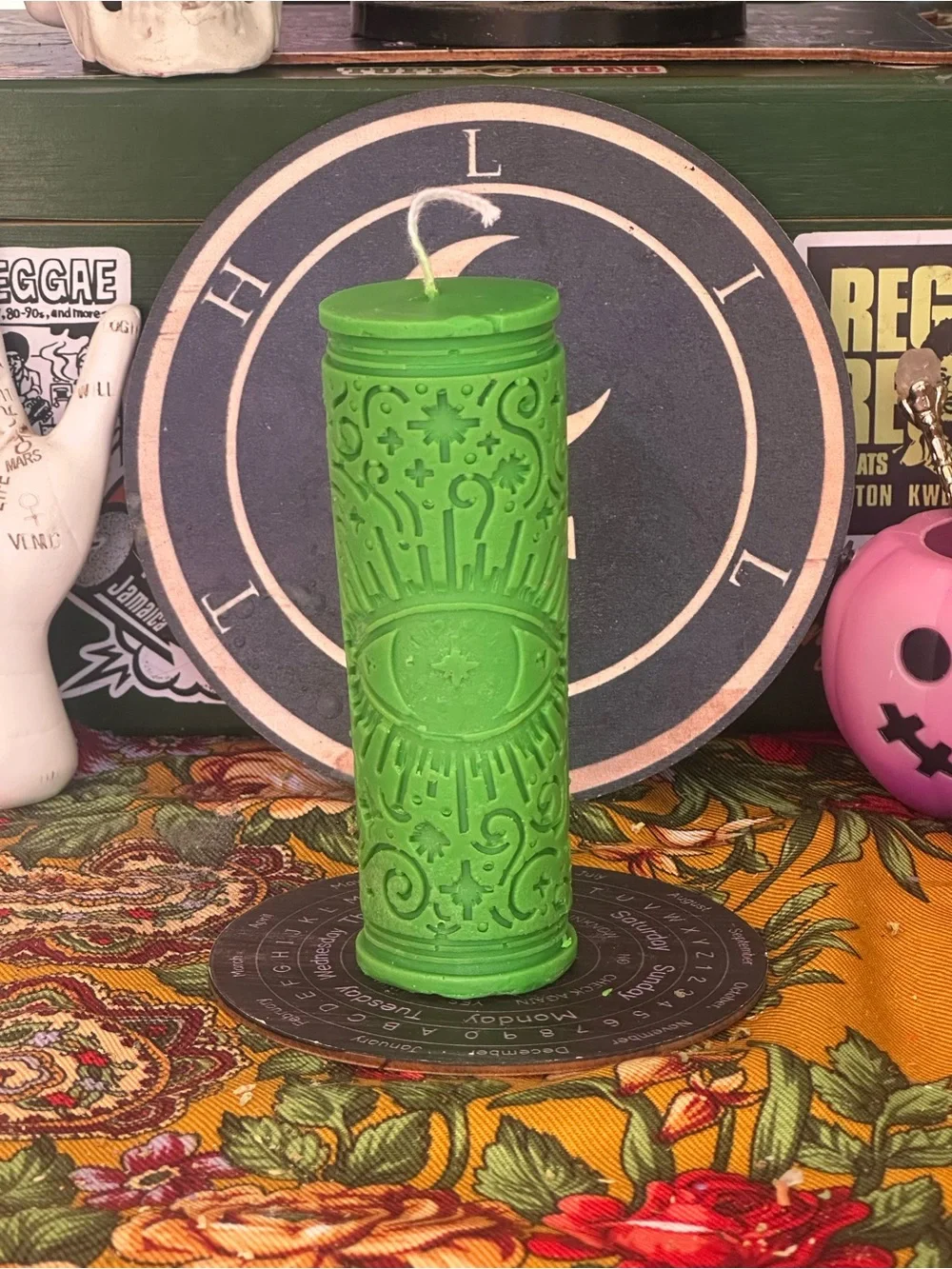 Green Celestial Eye Candle